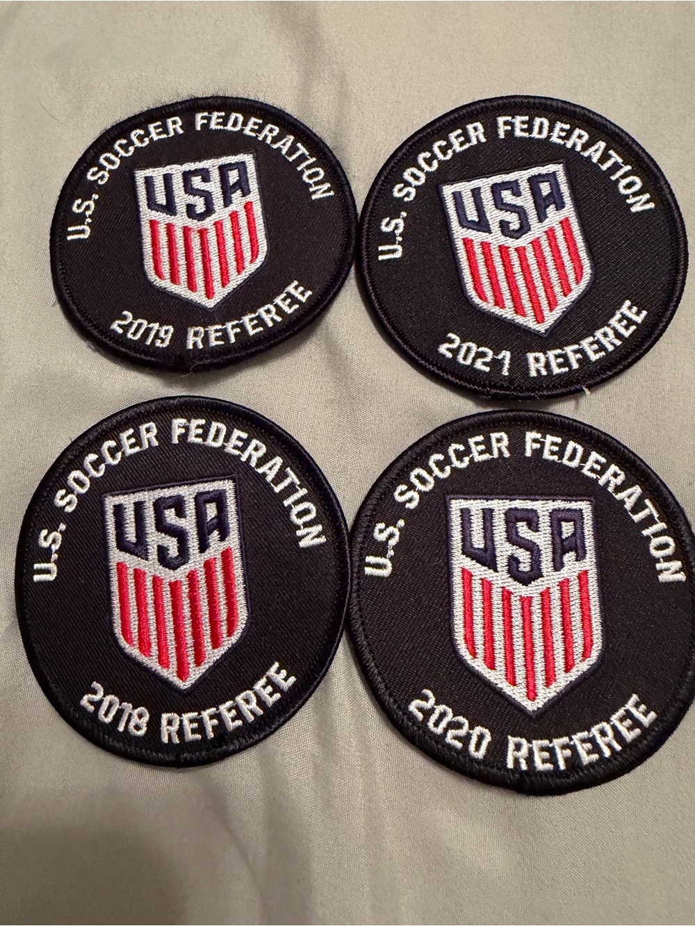 U.S. Soccer Federation Black Referee Year Patch - USA Shield (2018-2021)